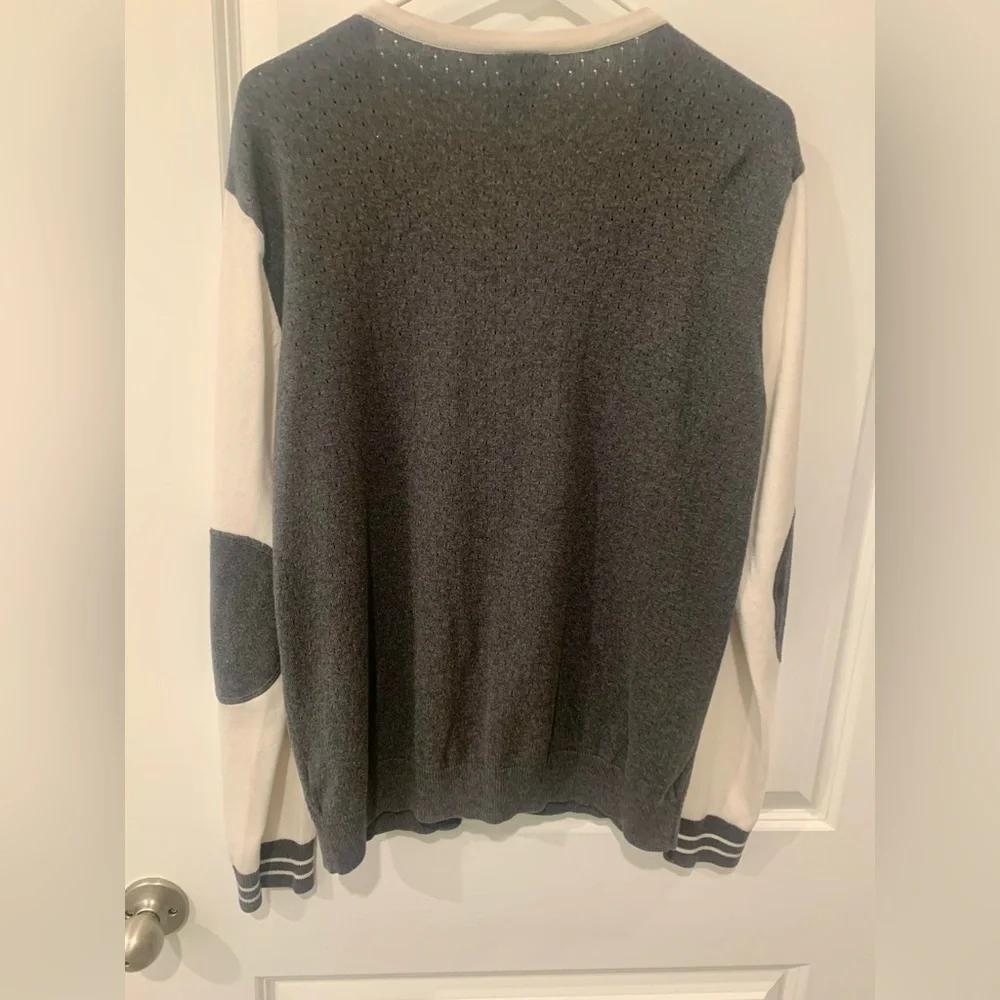 H&M Gray & Cream Boyfriend / Collegiate Style Cardigan - Picture 5 of 5